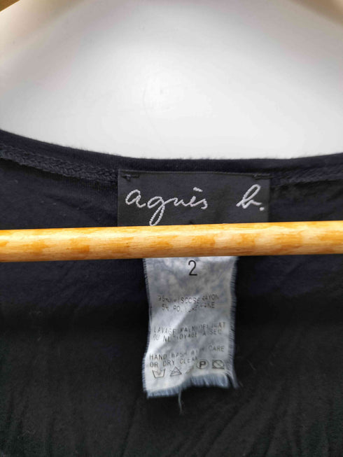 アニエスベー agnes b. PARIS レーヨン ポリ ストレッチ カットソー レディース 2