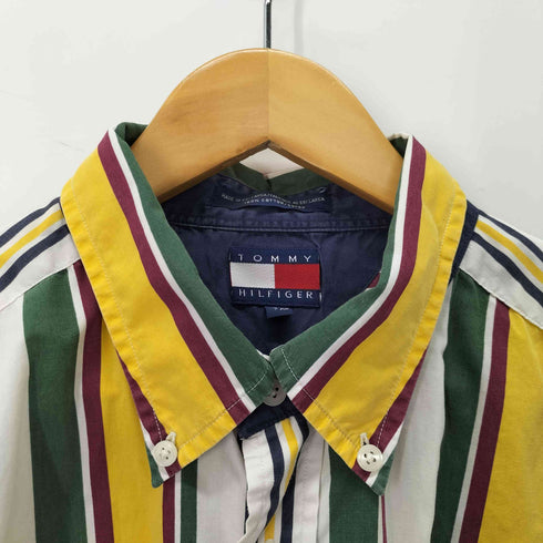 トミーヒルフィガー TOMMY HILFIGER 90s マルチカラー ストライプ柄 BD 長袖シャツ メンズ JPN:XL