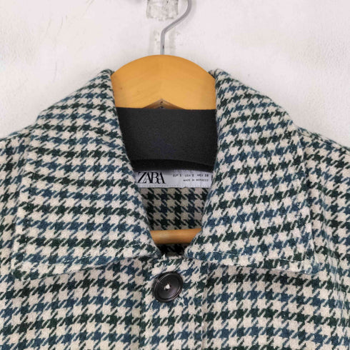 ザラ ZARA 千鳥格子柄 ウール混アクリルシャツジャケット レディース import:S
