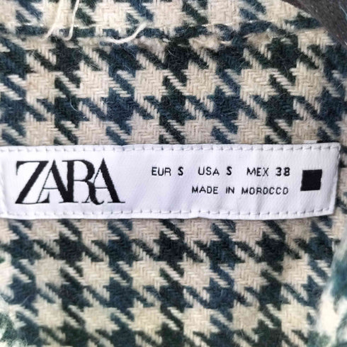 ザラ ZARA 千鳥格子柄 ウール混アクリルシャツジャケット レディース import:S
