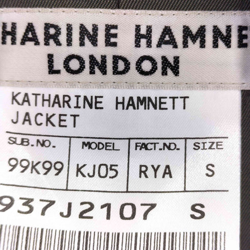 キャサリンハムネットロンドン KATHARINE HAMNETT LONDON チェック柄 ウール テーラードジャケット メンズ S