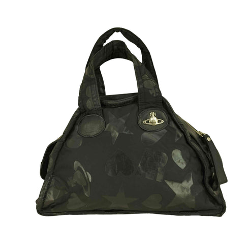 ヴィヴィアンウエストウッド Vivienne Westwood ヤスミン ナイロンレザー ハートスター総柄 ハンドバック レディース