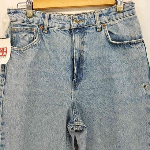 ザラ ZARA ダメージ加工 ワイド デニム パンツ バギー メンズ FR:38-40