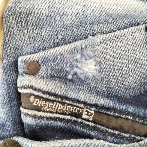 ディーゼル DIESEL ダメージ加工 ストレートデニムパンツ レディース 10Y