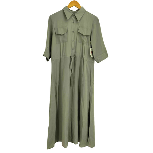 PLUS OTO.HA 七分袖 ロングシャツワンピース レディース