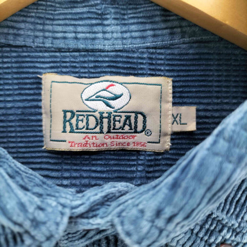 レッドヘッド RED HEAD 90S 香港製 太畝 コーデュロイ B.D. L/S シャツ メンズ import:XL