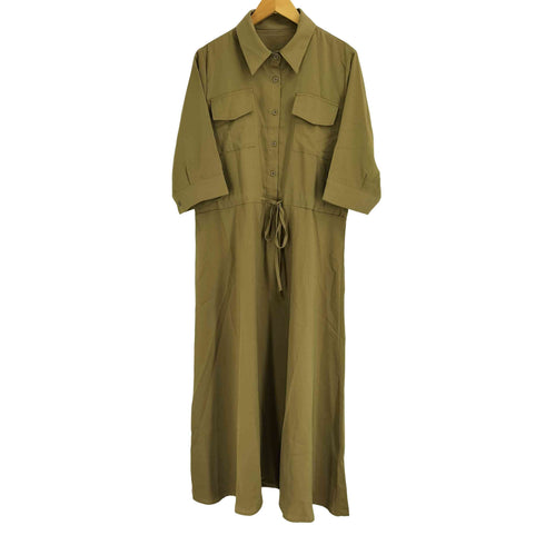 PLUS OTO.HA 七分袖 ロングシャツワンピース レディース