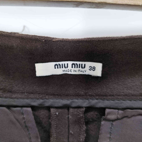 ミュウミュウ miu miu イタリア製 モールスキン 金タイトスカート レディース JPN:38