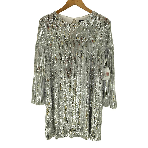 ザラ ZARA シルバースパンコール ドレス レディース import:M
