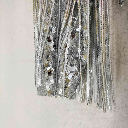 ザラ ZARA シルバースパンコール ドレス レディース import:M