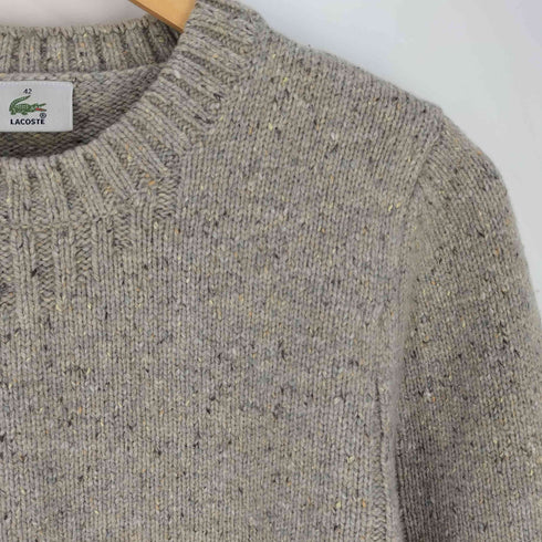 ラコステ LACOSTE シルク混 ネップ クルーネックニット レディース 42