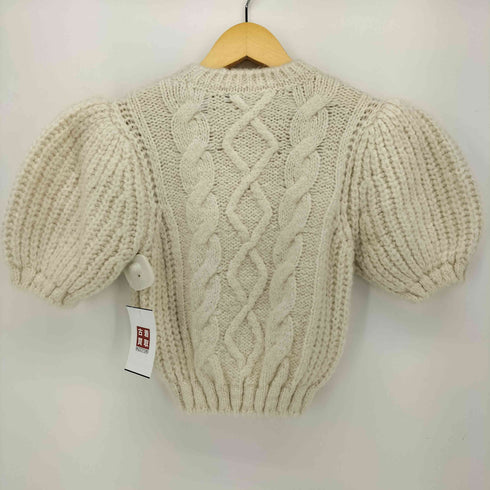 ザラ ZARA パフスリーブ ケーブルニット ショート丈 半袖 レディース import:S