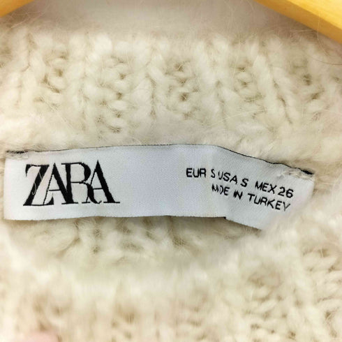 ザラ ZARA パフスリーブ ケーブルニット ショート丈 半袖 レディース import:S