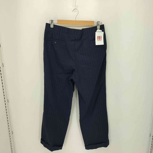 イセタン ISETAN 2タック ボタンフライ ストライプ スラックスパンツ メンズ