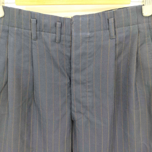 イセタン ISETAN 2タック ボタンフライ ストライプ スラックスパンツ メンズ