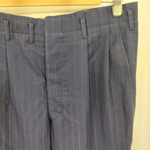 イセタン ISETAN 2タック ボタンフライ ストライプ スラックスパンツ メンズ