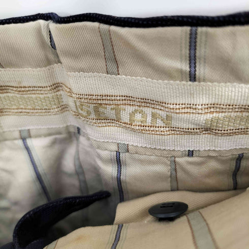 イセタン ISETAN 2タック ボタンフライ ストライプ スラックスパンツ メンズ