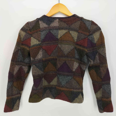 ダコタ dakota Y2K アルパカ100 ノーカラー ノルディック ジップアップ ニットジャケット レディース import:M