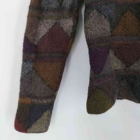 ダコタ dakota Y2K アルパカ100 ノーカラー ノルディック ジップアップ ニットジャケット レディース import:M