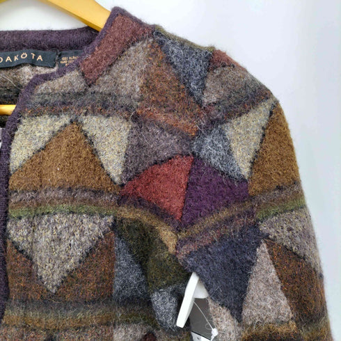 ダコタ dakota Y2K アルパカ100 ノーカラー ノルディック ジップアップ ニットジャケット レディース import:M