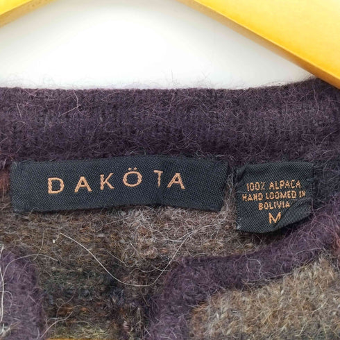 ダコタ dakota Y2K アルパカ100 ノーカラー ノルディック ジップアップ ニットジャケット レディース import:M