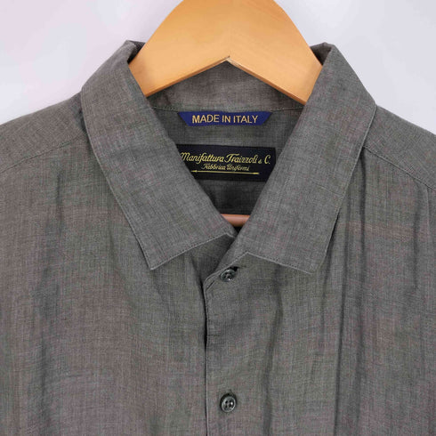 フライツォーリ Fraizzoli イタリア製 リネン シアーシャツ メンズ import:XL