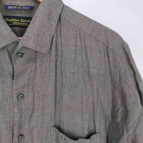 フライツォーリ Fraizzoli イタリア製 リネン シアーシャツ メンズ import:XL
