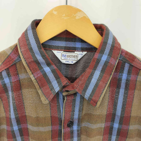 ファイブブラザー FIVE BROTHER 70-80s USA製 ヘビーフランネルシャツ メンズ  2XL-18