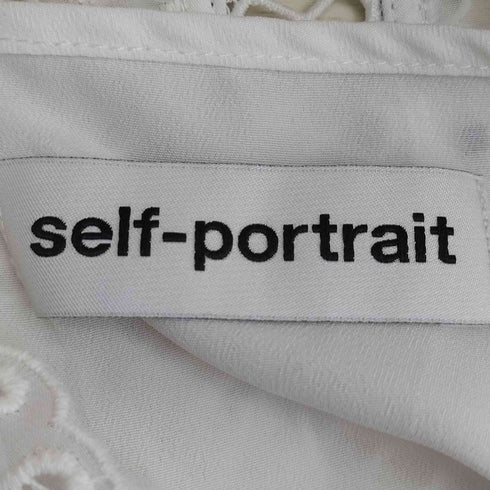 セルフポートレイト self-portrait Vネック ドット フリル ショートカクテルドレス レディース UK:8