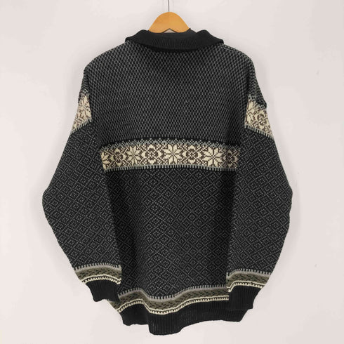 アイスランド製 総柄 ハーフジップニット メンズ XL