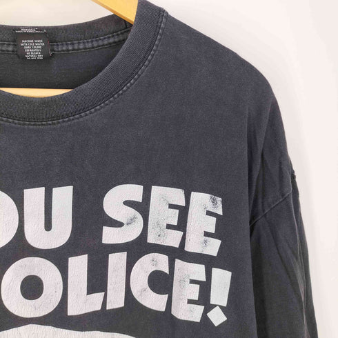 ICE DOUT If You See Da Police Warn A Brother 企業ロゴ クルーネックTシャツ メンズ 3XL