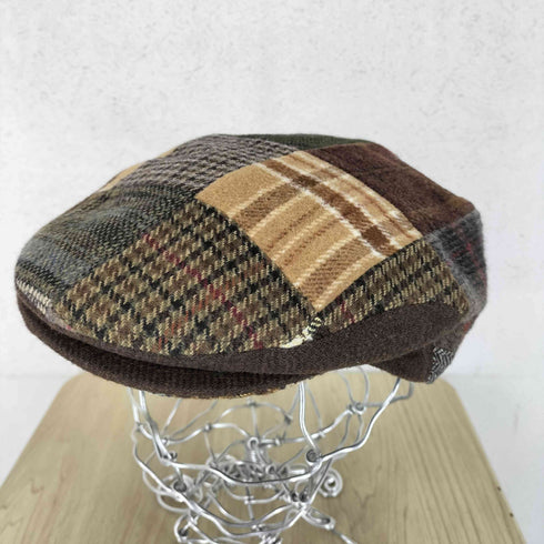 ブルックスブラザーズ 346 BROOKS BROTHERS ウールパッチワークハンチング帽 メンズ L