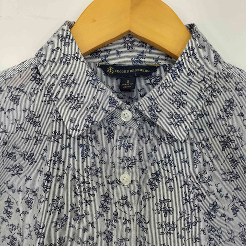 ブルックスブラザーズ BROOKS BROTHERS ストライプ フラワープリント 長袖シャツ レディース JPN:2