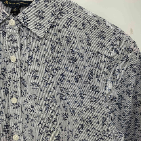 ブルックスブラザーズ BROOKS BROTHERS ストライプ フラワープリント 長袖シャツ レディース JPN:2