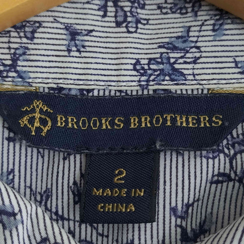 ブルックスブラザーズ BROOKS BROTHERS ストライプ フラワープリント 長袖シャツ レディース JPN:2