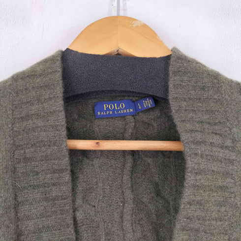 ポロラルフローレン POLO RALPH LAUREN メリノウール ボタンレスカーディガン レディース import:L
