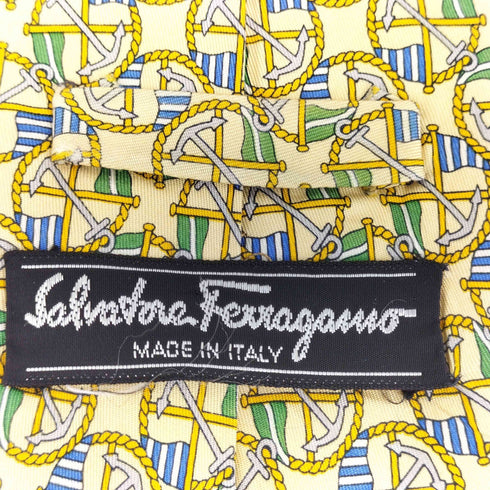 サルヴァトーレフェラガモ Salvatore Ferragamo 総柄 シルクネクタイ メンズ