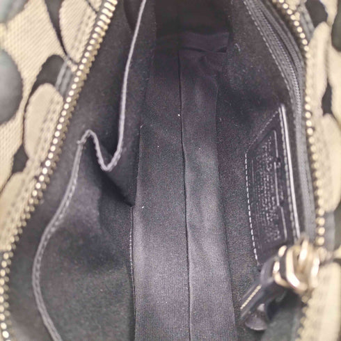 コーチ COACH シグネチャー キャンバスレザー タッセル ハンドバッグ レディース