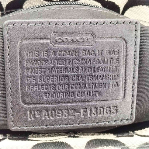 コーチ COACH シグネチャー キャンバスレザー タッセル ハンドバッグ レディース