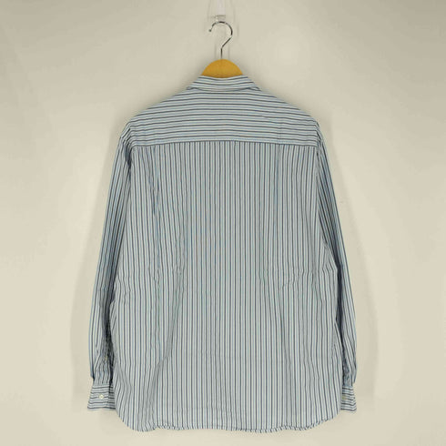 ユナイテッドアローズグリーンレーベルリラクシング UNITED ARROWS green label relaxing CM ドビーストライプ ジャストルーズ レギュラーカラー 長袖シャツ メンズ JPN:L