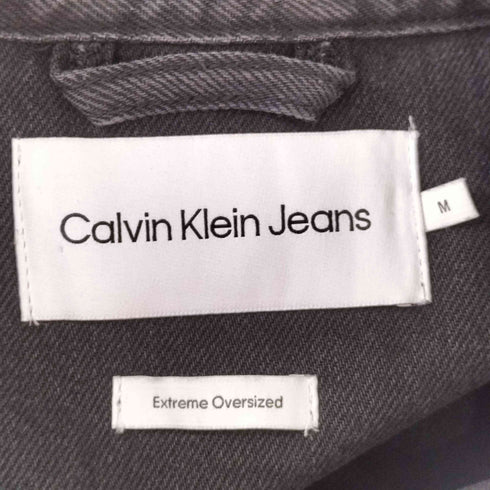 カルバンクラインジーンズ Calvin Klein Jeans Extreme Oversized ロゴプリント ブラックデニムジャケット メンズ