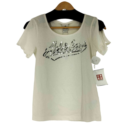 アディダス adidas 00s フロントスパンコール S/S Tシャツ レディース JPN:M