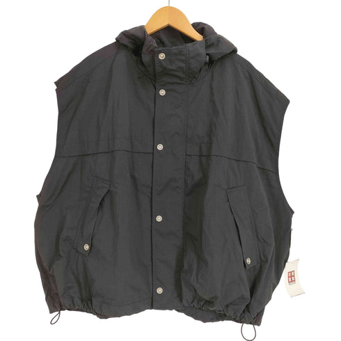 ザラ ZARA ポリコットン フーデッド ジップアップベスト メンズ L-XL