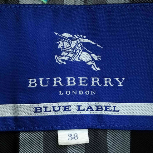 バーバリーブルーレーベル BURBERRY BLUE LABEL モヘヤ混 裏地ノバチェック ダブルハーフコート レディース 38