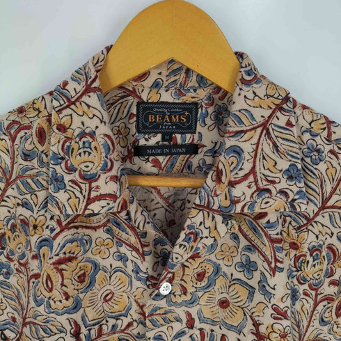 ビームスプラス BEAMS+ ブロックプリント オープンカラー シャツ メンズ JPN:M