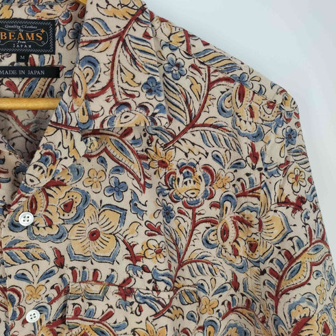 ビームスプラス BEAMS+ ブロックプリント オープンカラー シャツ メンズ JPN:M