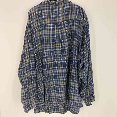 キングサイズ KINGSIZE ノーカラーチェックネルシャツ メンズ 7XL