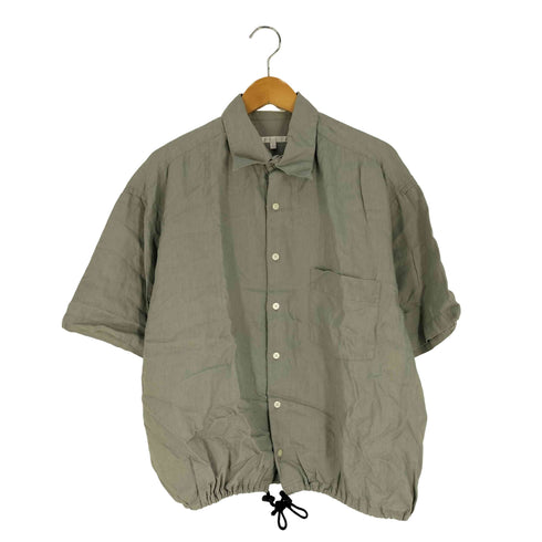 ペリーエリス PERRY ELLIS 90s 裾ドローコード リメイク リネン半袖シャツ メンズ import:L