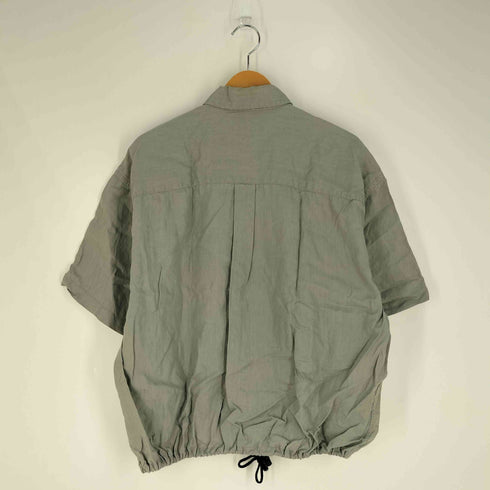 ペリーエリス PERRY ELLIS 90s 裾ドローコード リメイク リネン半袖シャツ メンズ import:L