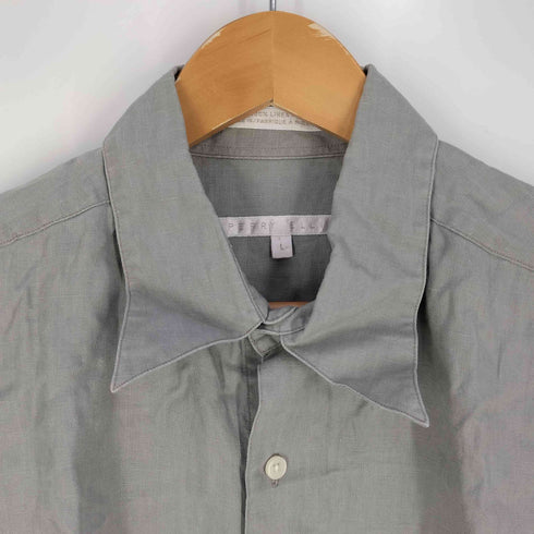 ペリーエリス PERRY ELLIS 90s 裾ドローコード リメイク リネン半袖シャツ メンズ import:L
